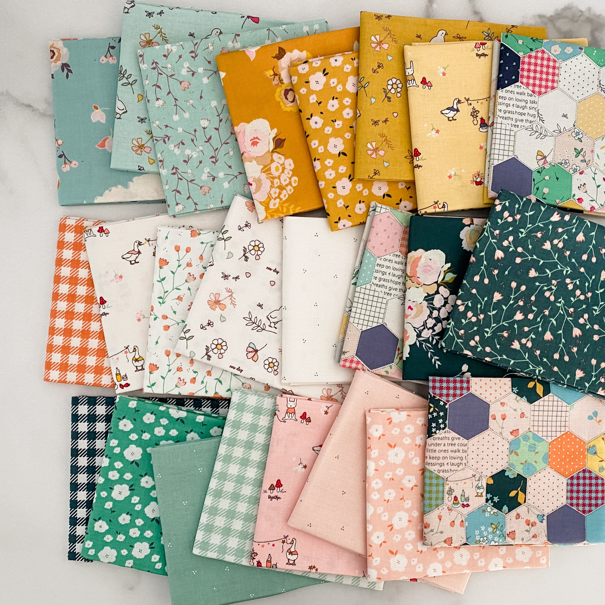 Misty Morning Fat Quarter Bundle from Minki Kim for order Riley Blake Designs